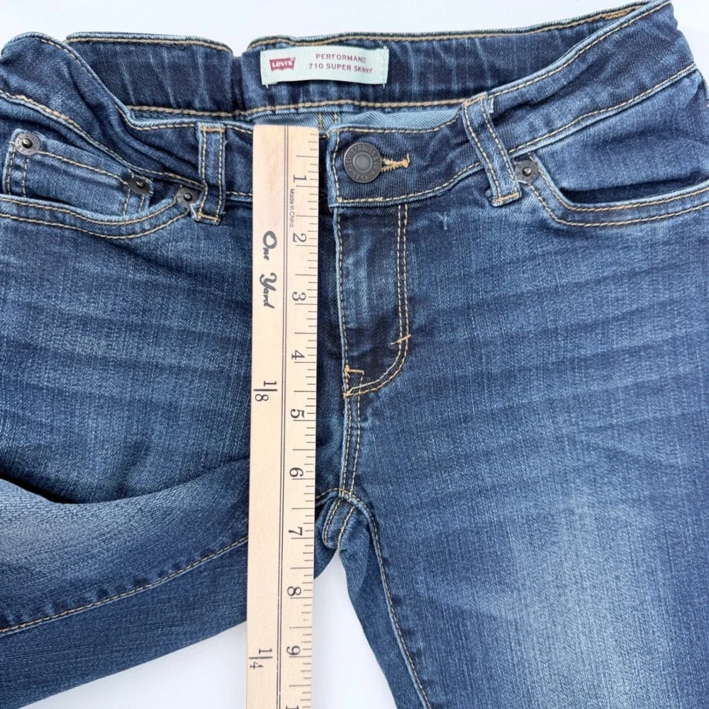 Levi's 710 Super Skinny Jeans Kids Size 10 Reg Blue Performance Stretch‎